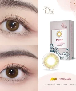 Kính Áp Tròng 1 Tháng Peony Brown Màu Nâu Nhạt