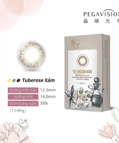 Kính Áp Tròng 1 Tháng Tuberose Xám Nhạt - Kaori Series 
