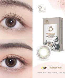 Kính Áp Tròng 1 Tháng Tuberose Xám Nhạt - Kaori Series 